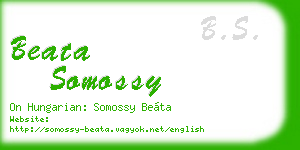 beata somossy business card